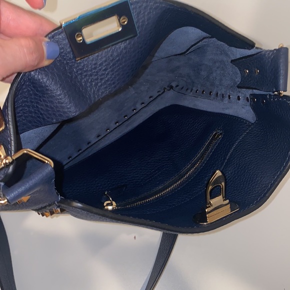 Valentino Navy studded shoulder bag - Picture 6 of 7